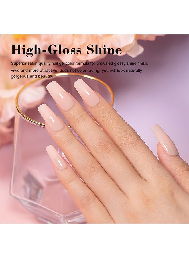 XEIJAYI UV Gel Polish,Nude Gel Nail Polish ,Warm Pink Sheer Neutral Skin Tone Color, Ice Jelly Blush Pink Gel Polish ,Transparent Nail Gel Polish, UV LED Cured for Home Salon ,DIY Manicure - Image 2